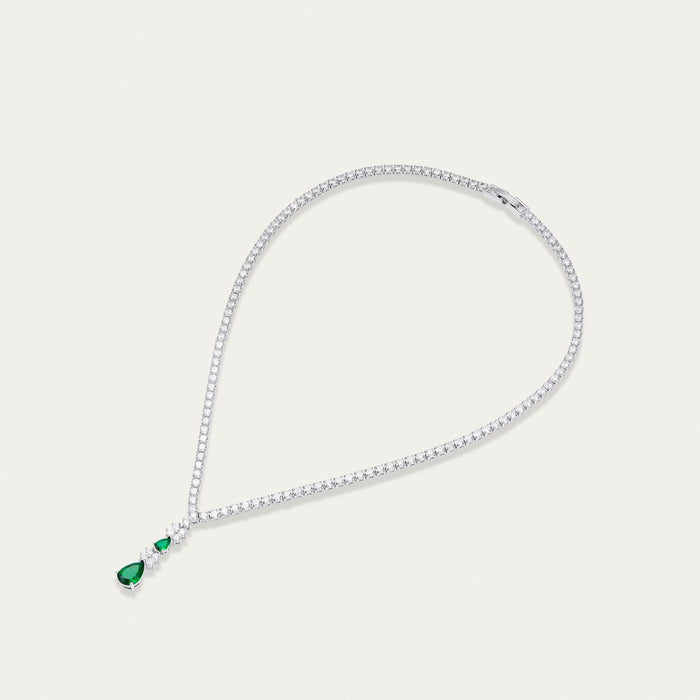 Emerald and Diamond Pendant Necklace, Delicate