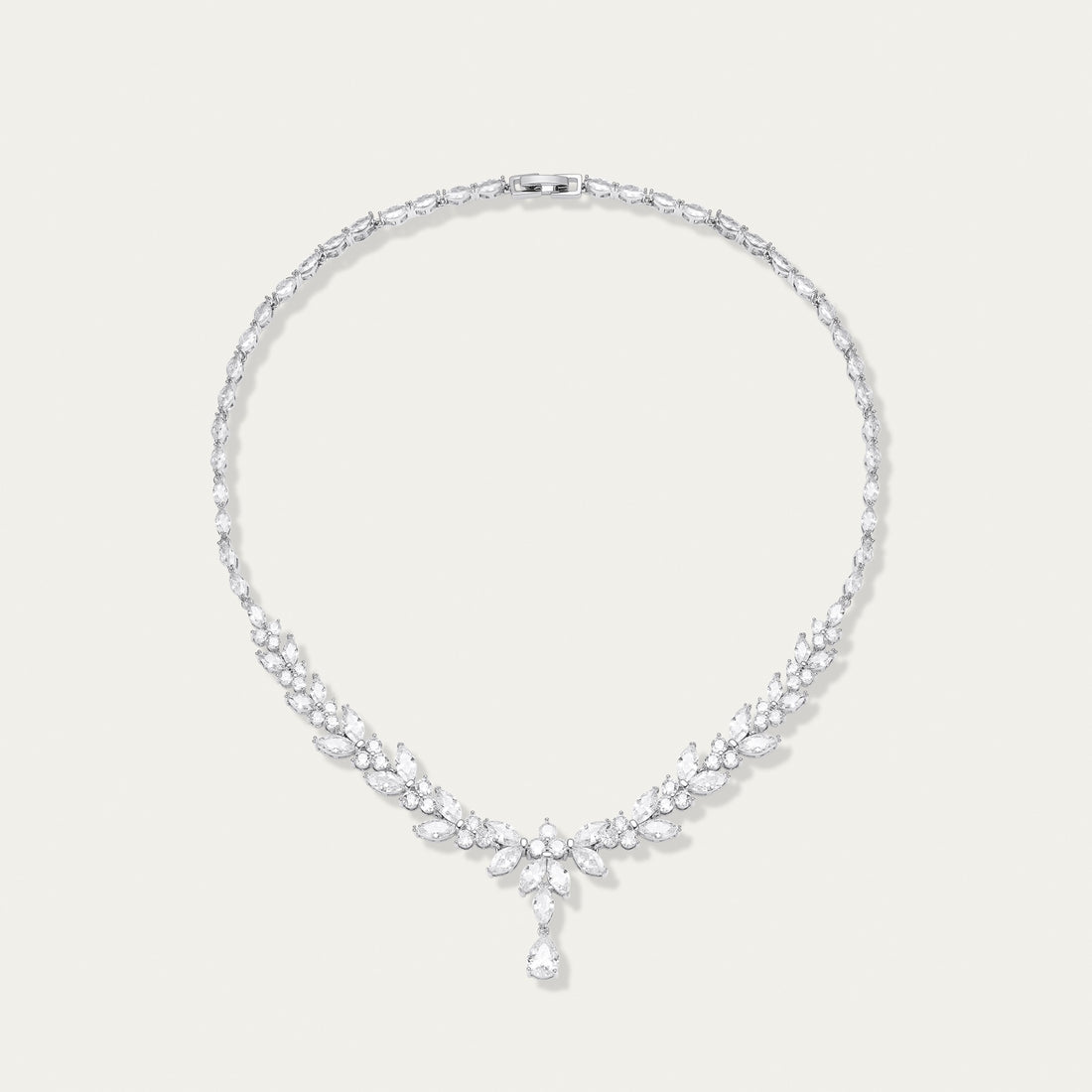 Diamond Cluster Pendant Necklace, Floral