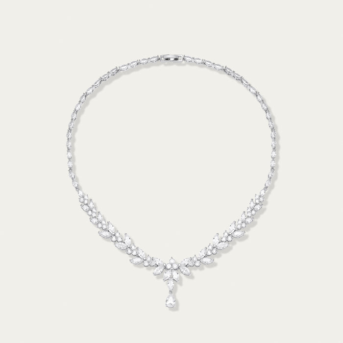 Diamond Cluster Pendant Necklace, Floral