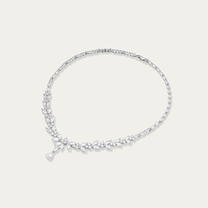 Diamond Cluster Pendant Necklace, Floral