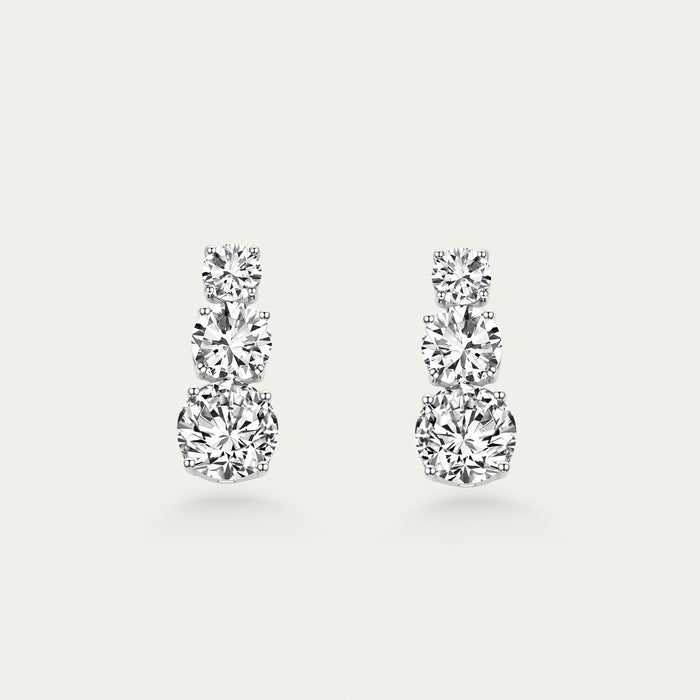 Diamond Baguette Line Earrings