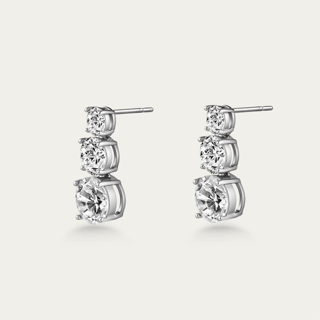 Diamond Baguette Line Earrings