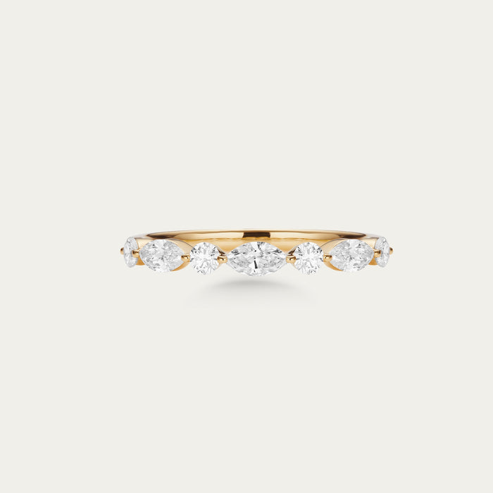 Marquise cut lab-grown diamond ring in 18k yellow gold — 0.45ct, D-F color, VS-VVS clarity, additional view