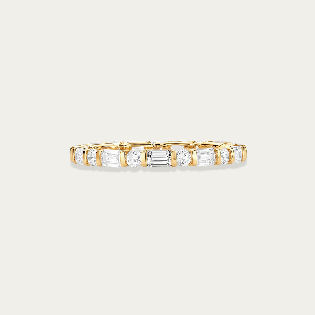 Emerald cut lab-grown diamond ring in 18k yellow gold — 0.85ct, D-F color, VS-VVS clarity, additional view