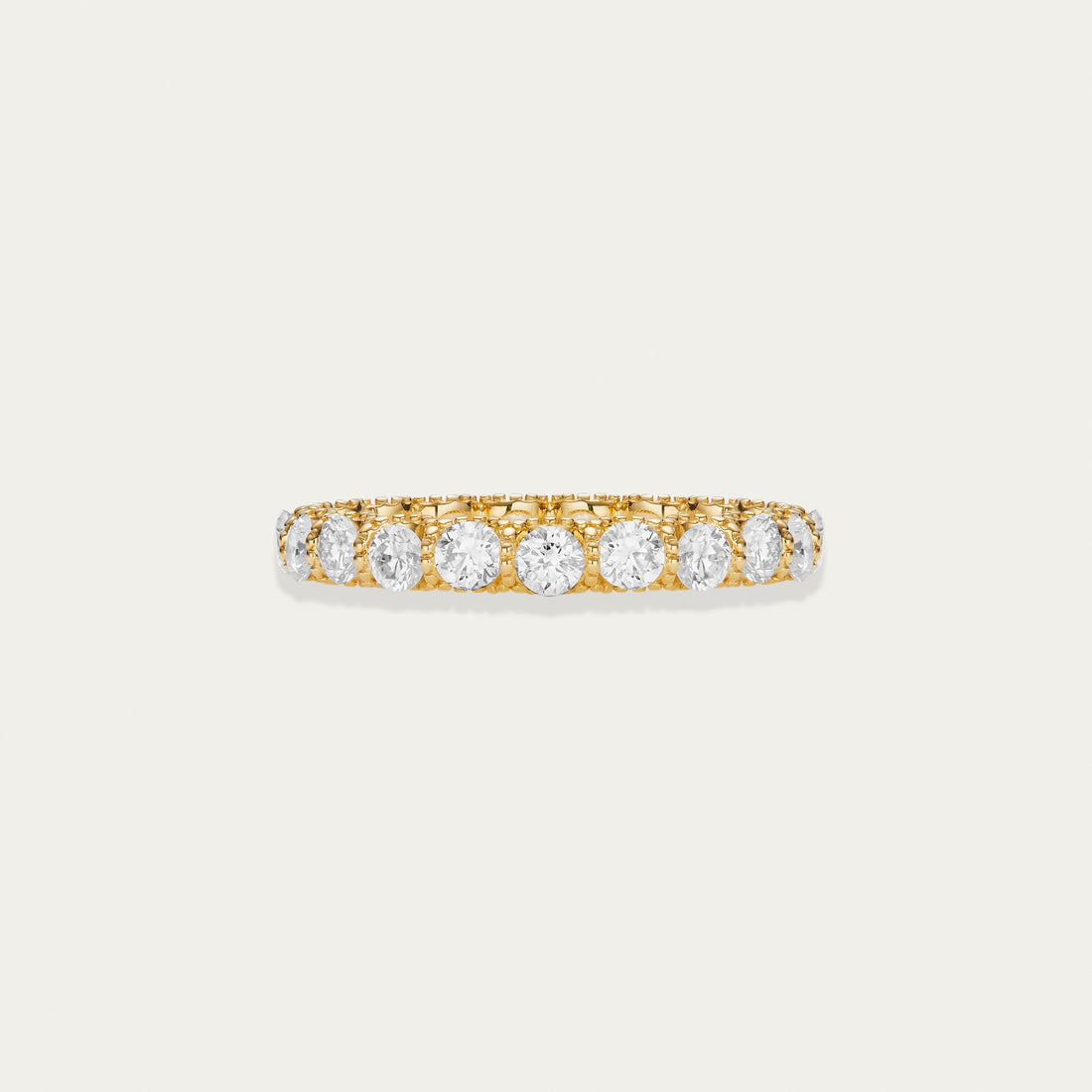Round brilliant lab-grown diamond ring in 18k yellow gold — 1.25ct, D-F color, VS-VVS clarity, additional view
