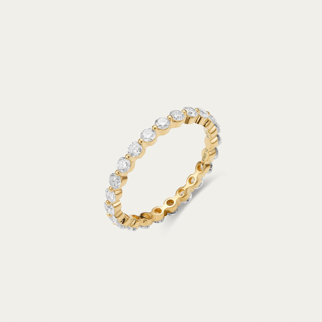 Round brilliant lab-grown diamond ring in 18k yellow gold — 1.03ct, D-F color, VS-VVS clarity