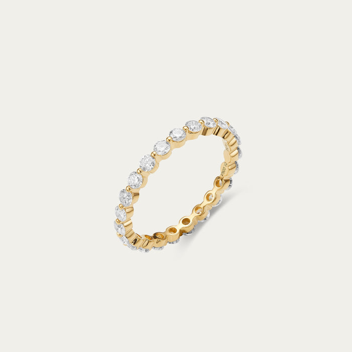 Round brilliant lab-grown diamond ring in 18k yellow gold — 1.03ct, D-F color, VS-VVS clarity