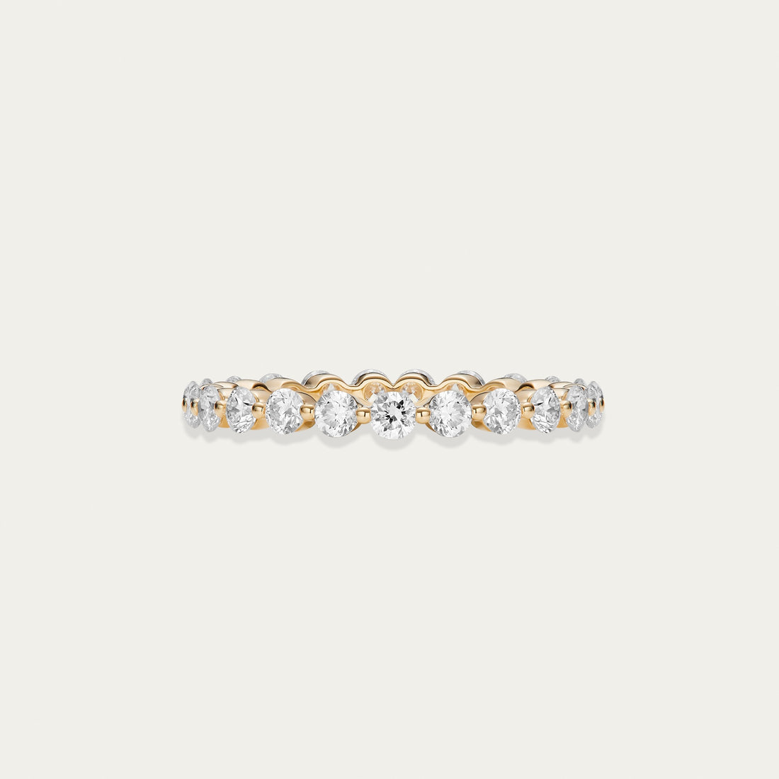 Round brilliant lab-grown diamond ring in 18k yellow gold — 1.03ct, D-F color, VS-VVS clarity, additional view