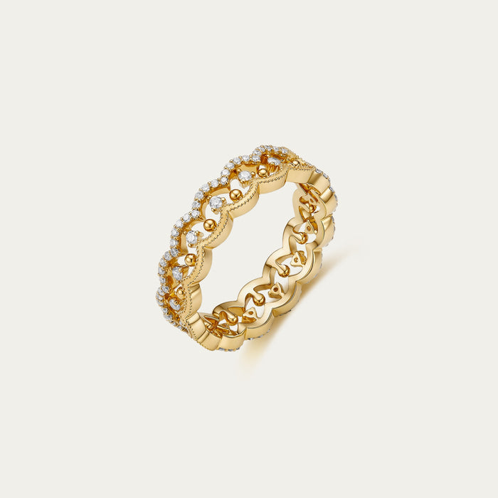 Round brilliant lab-grown diamond ring in 18k yellow gold — 0.29ct, D-F color, VS-VVS clarity