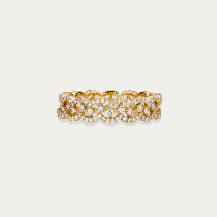Round brilliant lab-grown diamond ring in 18k yellow gold — 0.29ct, D-F color, VS-VVS clarity, additional view