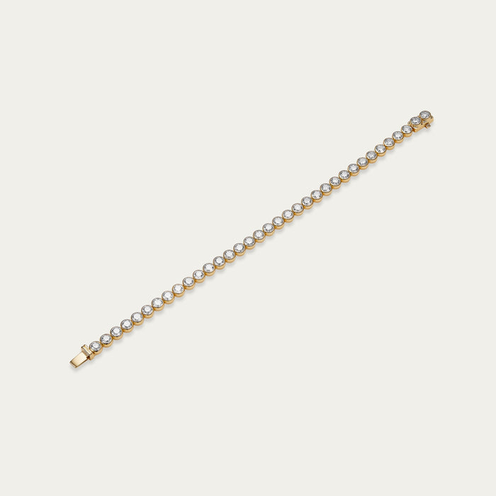 Round brilliant lab-grown diamond bracelet in 18k yellow gold — 7.95ct, D-F color, VS-VVS clarity, additional view