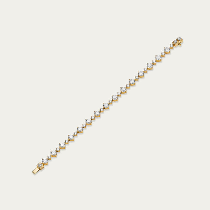 Round brilliant lab-grown diamond bracelet in 18k yellow gold — 4.6ct, D-F color, VS-VVS clarity, additional view
