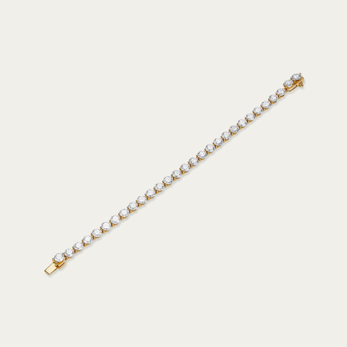 Round brilliant lab-grown diamond bracelet in 18k yellow gold — 9.16ct, D-F color, VS-VVS clarity, additional view