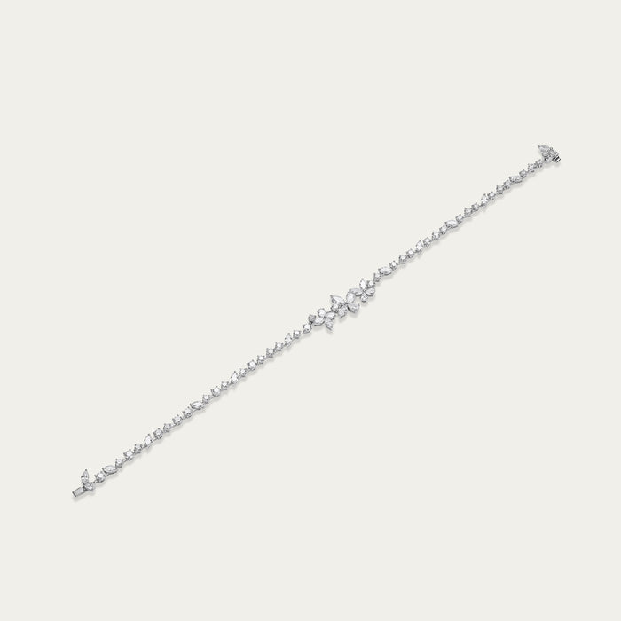 Round brilliant lab-grown diamond bracelet in 18k white gold — 1.23ct, D-F color, VS-VVS clarity, additional view