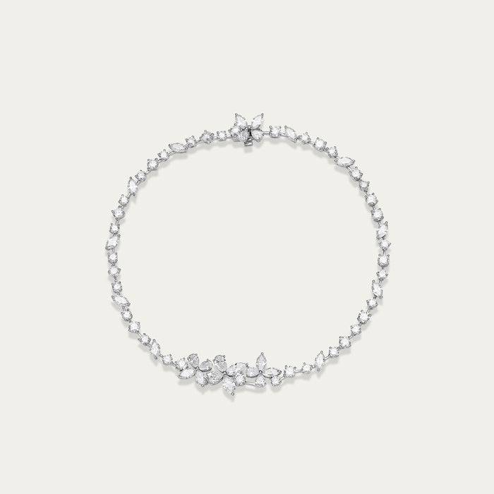 Round brilliant lab-grown diamond bracelet in 18k white gold — 1.23ct, D-F color, VS-VVS clarity
