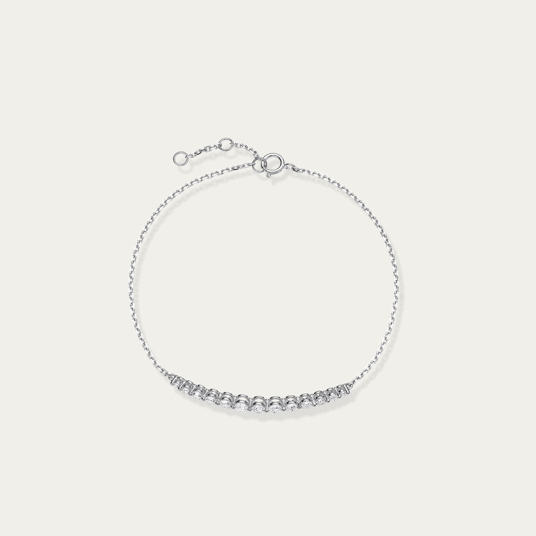 Round brilliant lab-grown diamond bracelet in 18k white gold — 0.53ct, D-F color, VS-VVS clarity, additional view