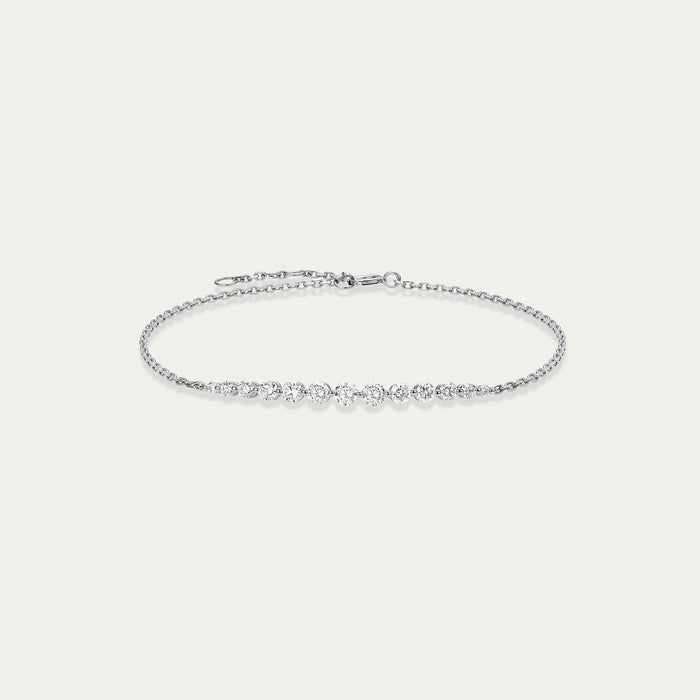 Round brilliant lab-grown diamond bracelet in 18k white gold — 0.53ct, D-F color, VS-VVS clarity