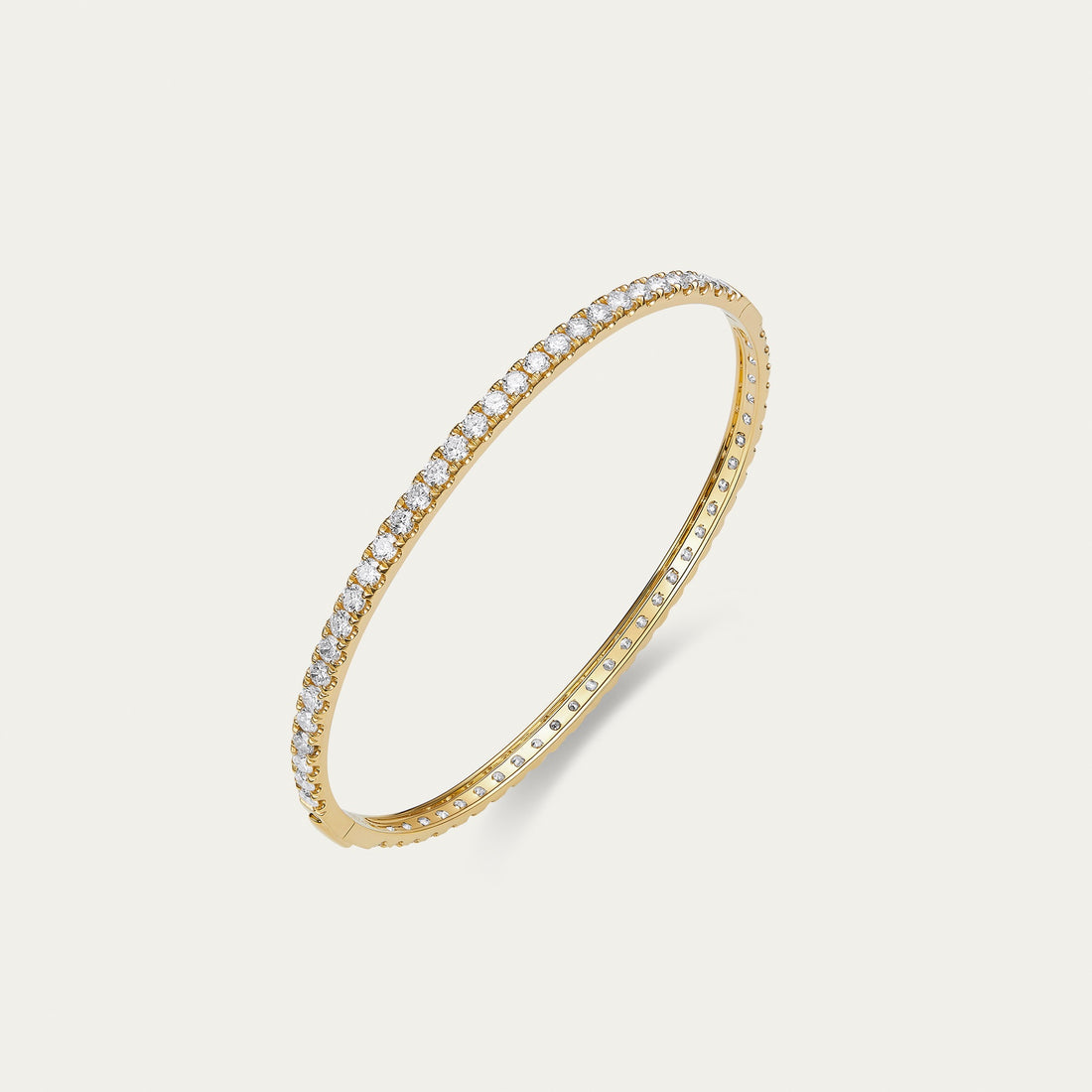Round brilliant lab-grown diamond bangle in 18k white gold — 3.25ct, D-F color, VS-VVS clarity, additional view