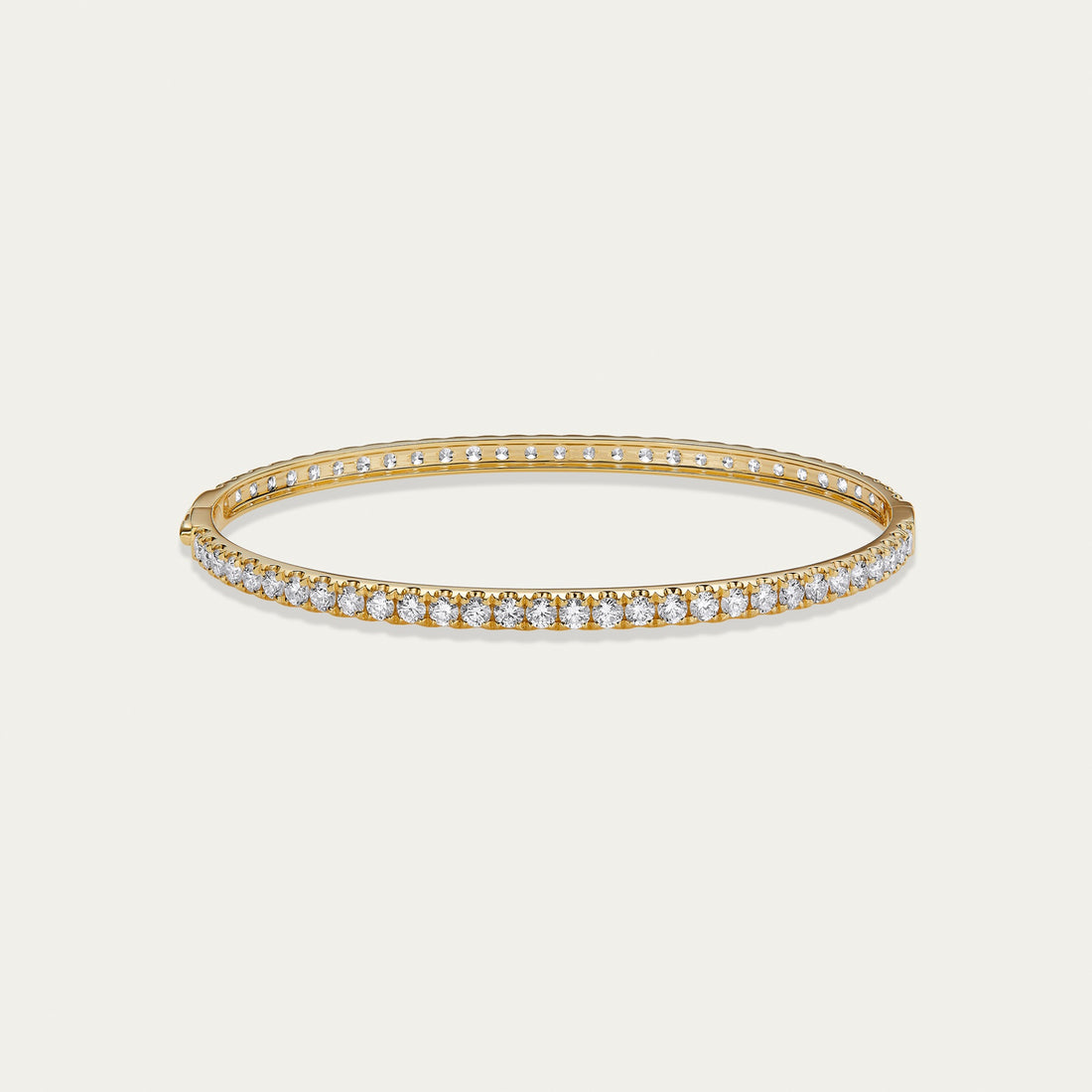 Round brilliant lab-grown diamond bangle in 18k white gold — 3.25ct, D-F color, VS-VVS clarity