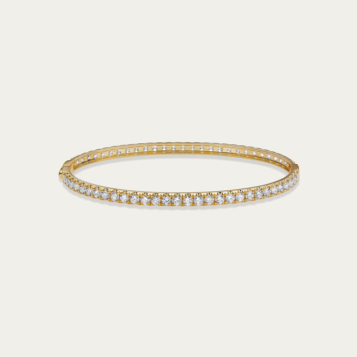 Round brilliant lab-grown diamond bangle in 18k white gold — 3.25ct, D-F color, VS-VVS clarity