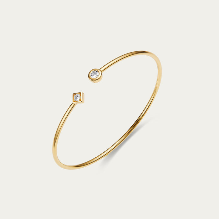 Round brilliant lab-grown diamond bangle in 18k yellow gold — 0.29ct, D-F color, VS-VVS clarity, additional view