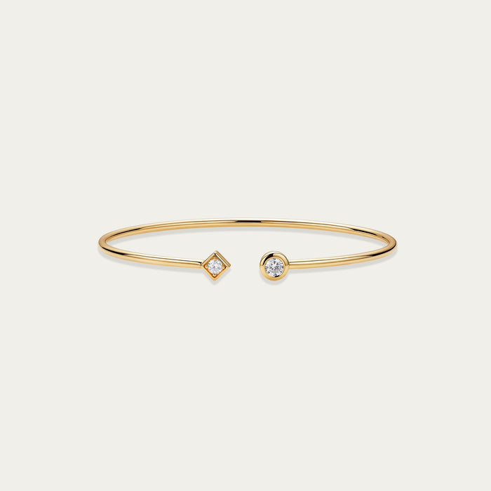 Round brilliant lab-grown diamond bangle in 18k yellow gold — 0.29ct, D-F color, VS-VVS clarity