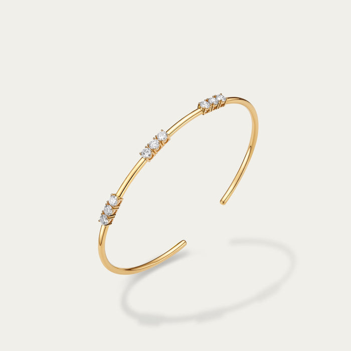 Round brilliant lab-grown diamond bangle in 18k yellow gold — 0.84ct, D-F color, VS-VVS clarity, additional view