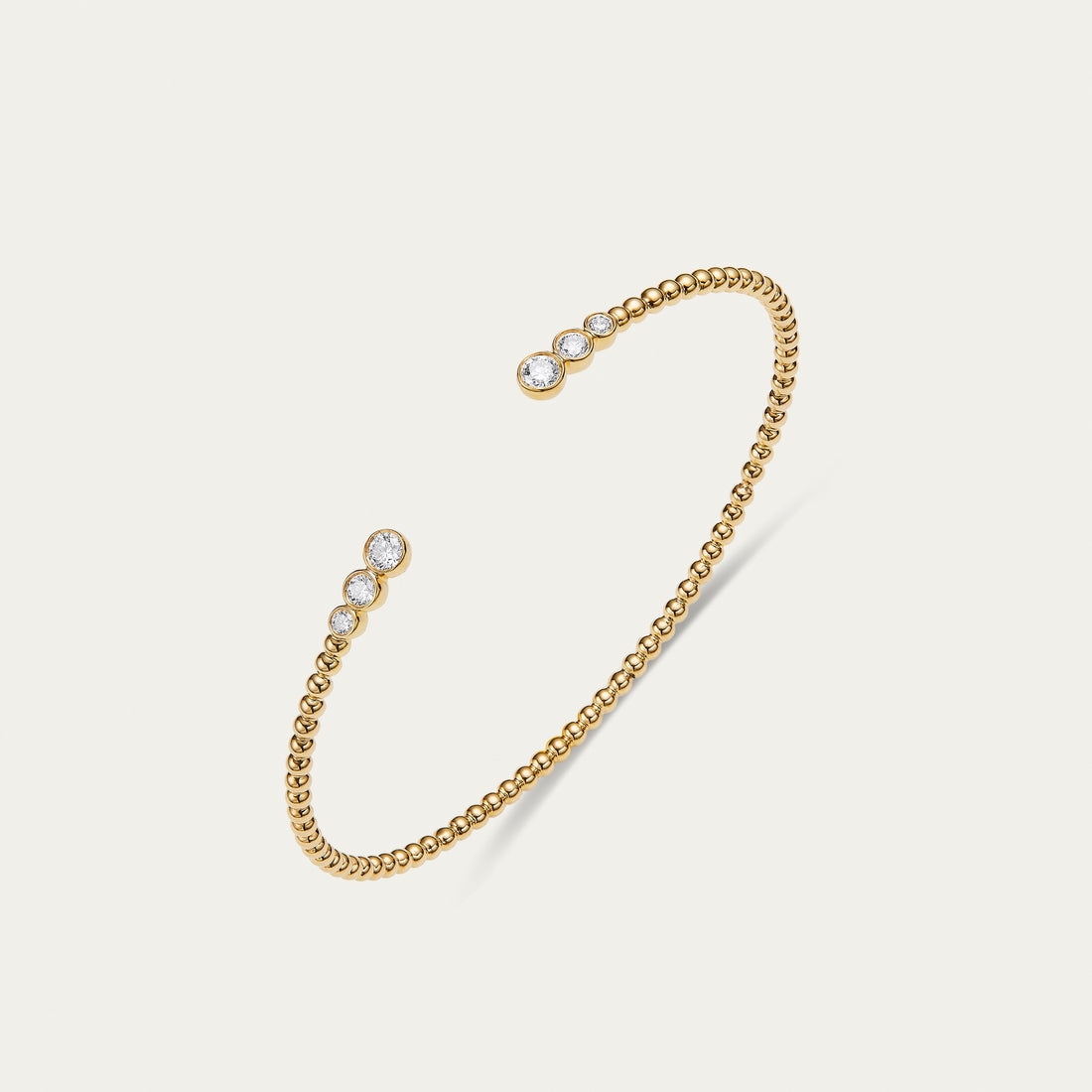 Round brilliant lab-grown diamond bangle in 18k yellow gold — 0.44ct, D-F color, VS-VVS clarity, additional view