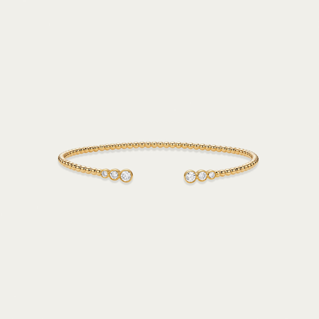 Round brilliant lab-grown diamond bangle in 18k yellow gold — 0.44ct, D-F color, VS-VVS clarity