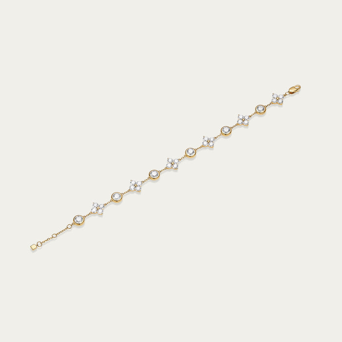 Round brilliant lab-grown diamond bracelet in 18k yellow gold — 1.92ct, D-F color, VS-VVS clarity, additional view