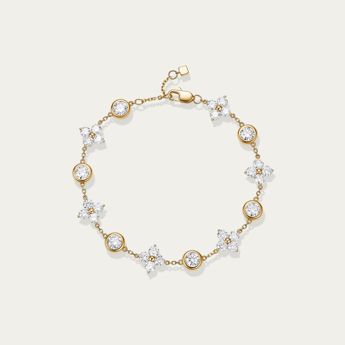 Round brilliant lab-grown diamond bracelet in 18k yellow gold — 1.92ct, D-F color, VS-VVS clarity