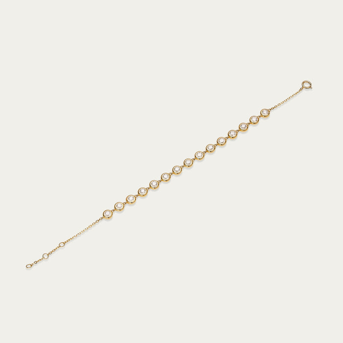 Round brilliant lab-grown diamond bracelet in 18k yellow gold — 1.69ct, D-F color, VS-VVS clarity, additional view
