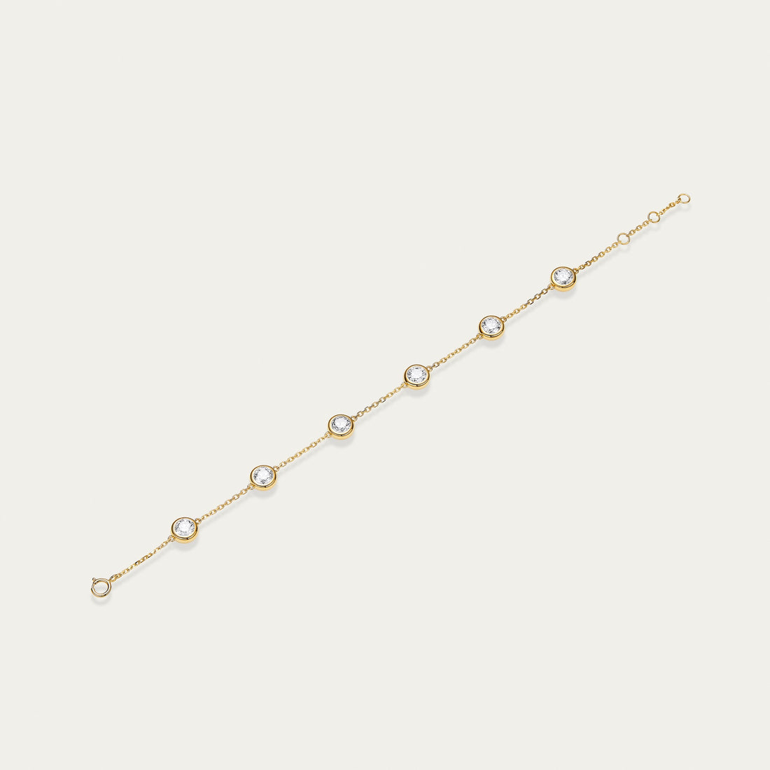 Round brilliant lab-grown diamond bracelet in 18k yellow gold — 1.89ct, D-F color, VS-VVS clarity, additional view