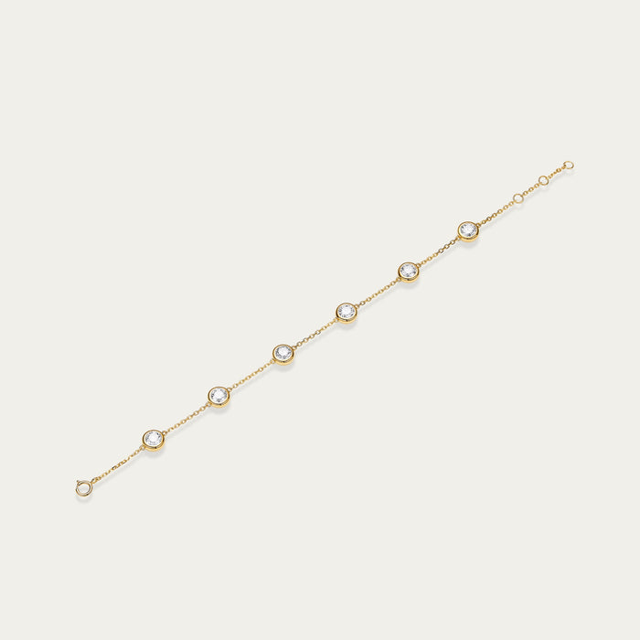 Round brilliant lab-grown diamond bracelet in 18k yellow gold — 1.89ct, D-F color, VS-VVS clarity, additional view