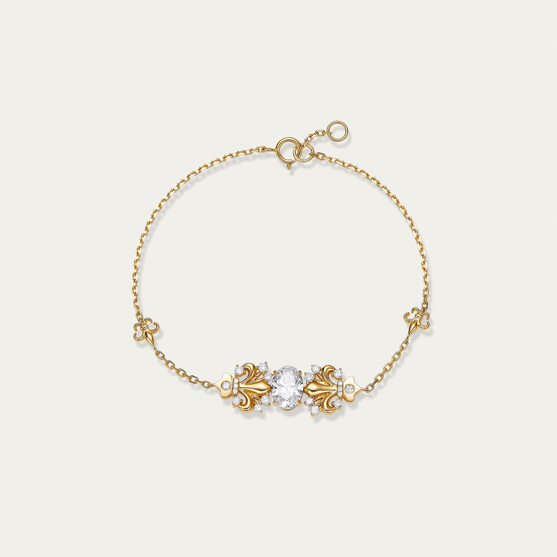 Oval cut lab-grown diamond bracelet in 18k yellow gold — 1.01ct, D-F color, VS-VVS clarity