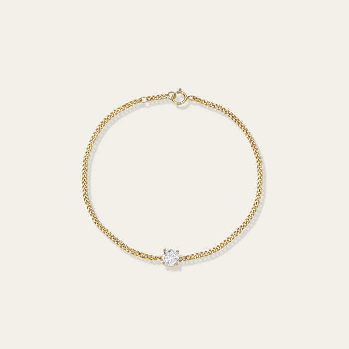 Round brilliant lab-grown diamond bracelet in 18k yellow gold — 0.51ct, D-F color, VS-VVS clarity