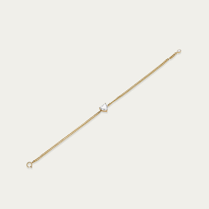 Heart cut lab-grown diamond bracelet in 18k yellow gold — 1.07ct, D-F color, VS-VVS clarity, additional view