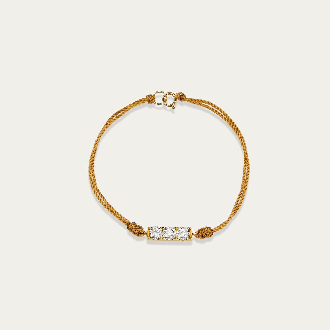 Round brilliant lab-grown diamond bracelet in 18k yellow gold — 0.95ct, D-F color, VS-VVS clarity