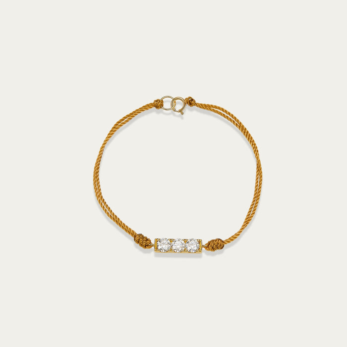 Round brilliant lab-grown diamond bracelet in 18k yellow gold — 0.95ct, D-F color, VS-VVS clarity