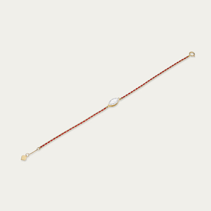 Marquise cut lab-grown diamond bracelet in 18k yellow gold — 1.08ct, D-E color, VS-VVS clarity, additional view