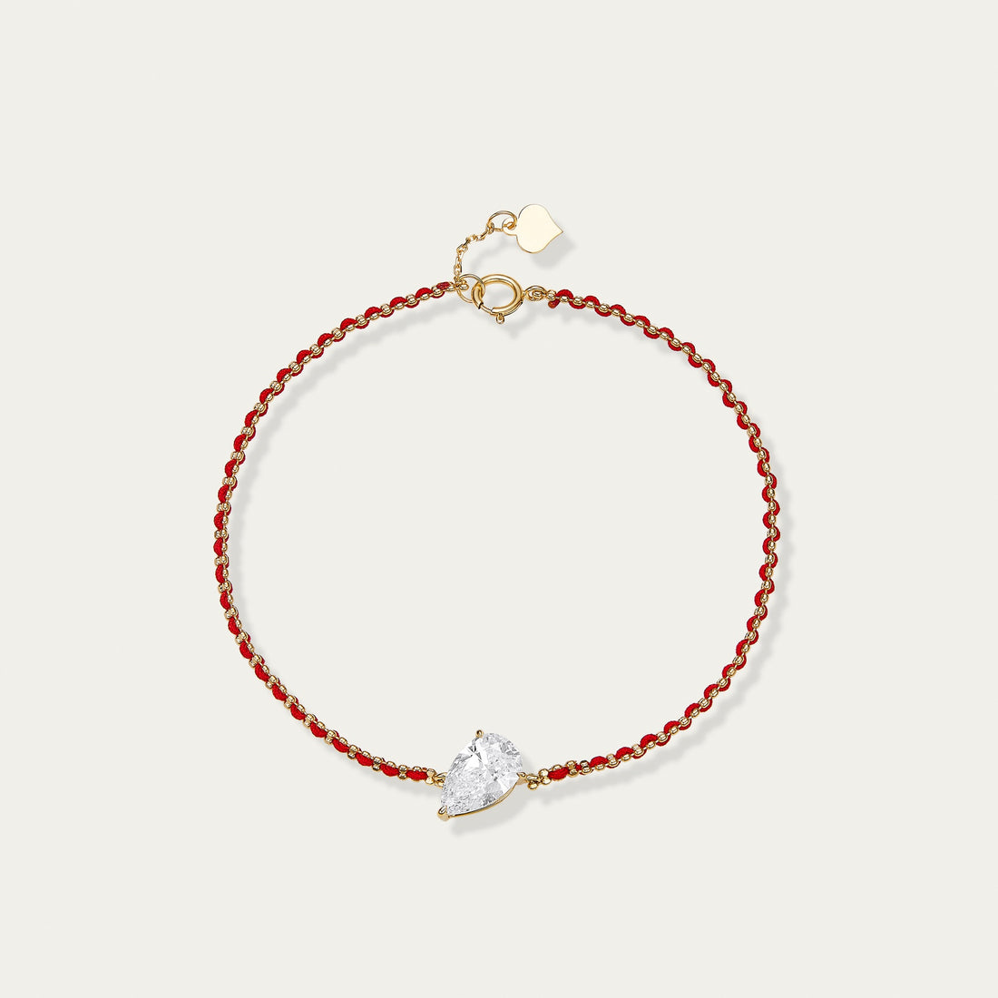 Briolette (teardrop) lab-grown diamond bracelet in 18k yellow gold — 1.04ct, D-E color, VS-VVS clarity