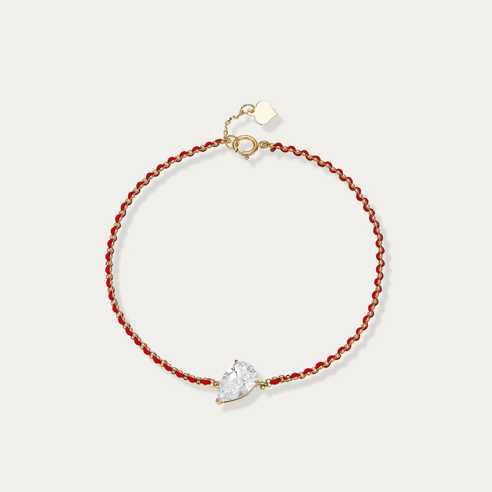 Briolette (teardrop) lab-grown diamond bracelet in 18k yellow gold — 1.04ct, D-E color, VS-VVS clarity