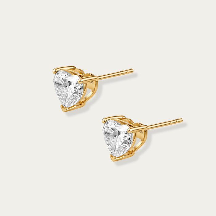 Heart Cut Diamond Earrings