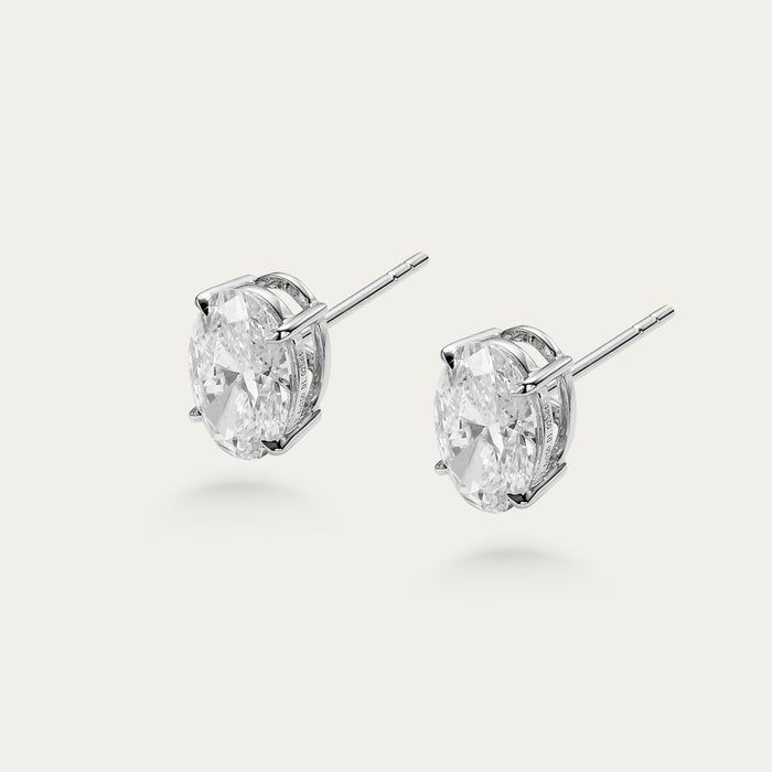 Oval Cut Diamond Earrings
