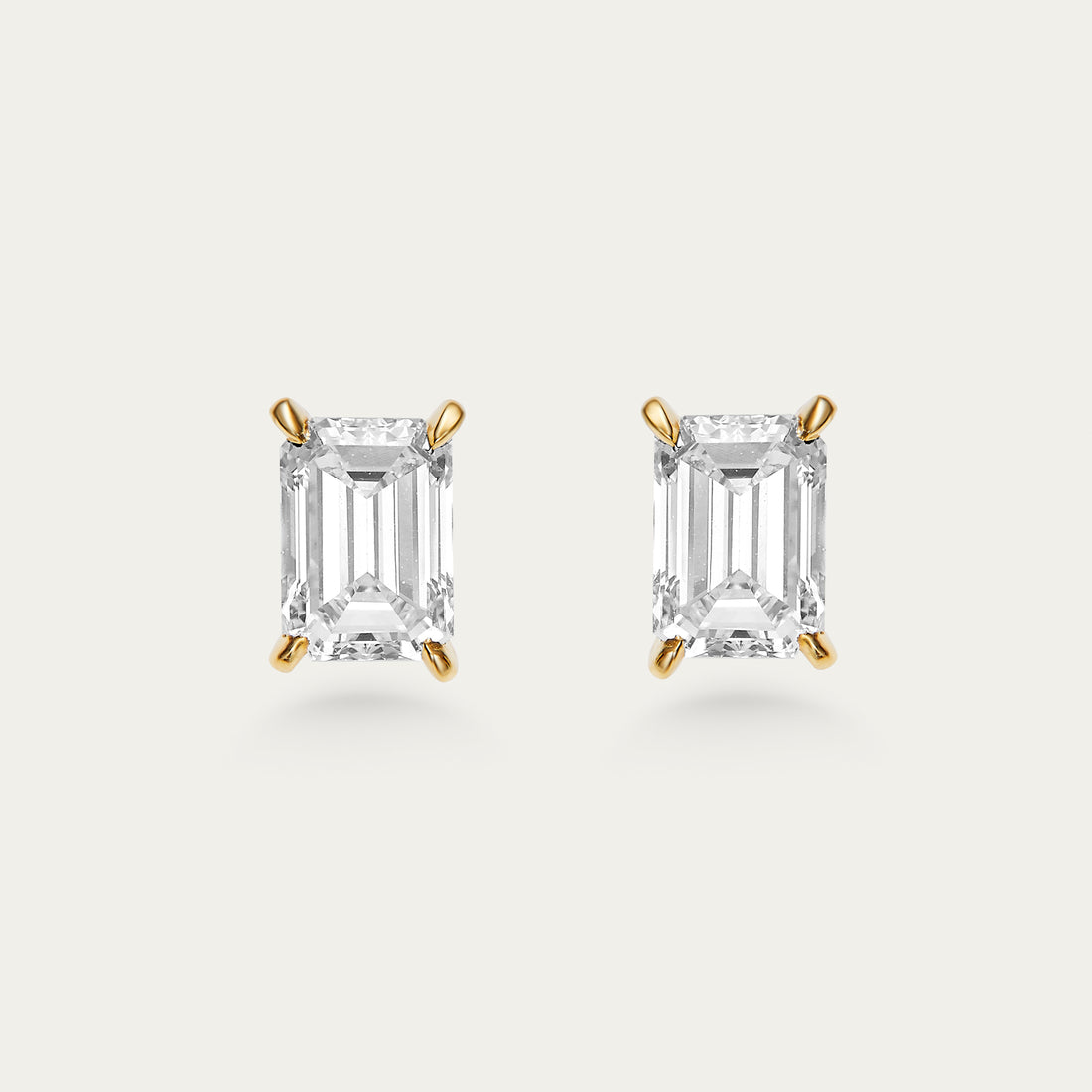 Emerald Cut Diamond Earrings