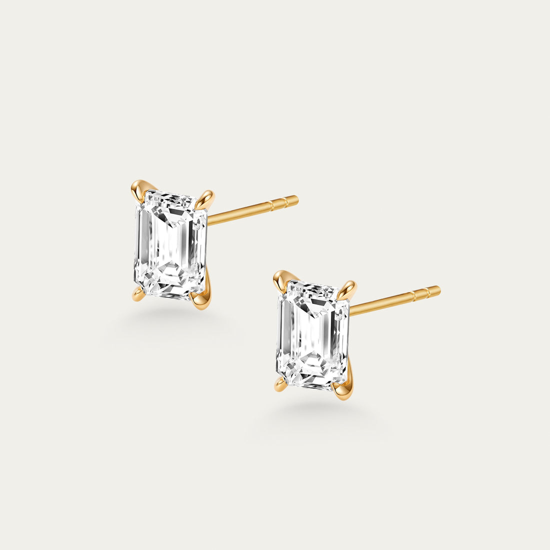 Emerald Cut Diamond Earrings