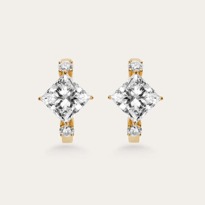 Princess Cut Diamond Earrings