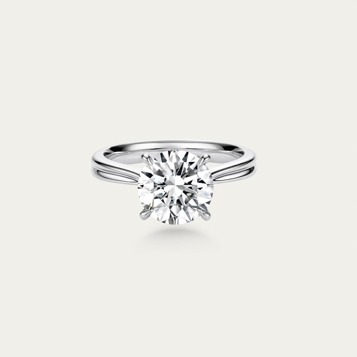 Round brilliant lab-grown diamond ring in 18k white gold — 2.32ct, D-E color, VVS-IF clarity