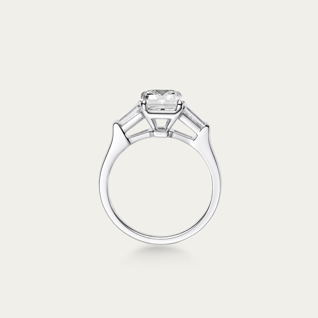 Radiant cut lab-grown diamond ring in 18k white gold — 2.1ct, D-F color, VS-VVS clarity, additional view