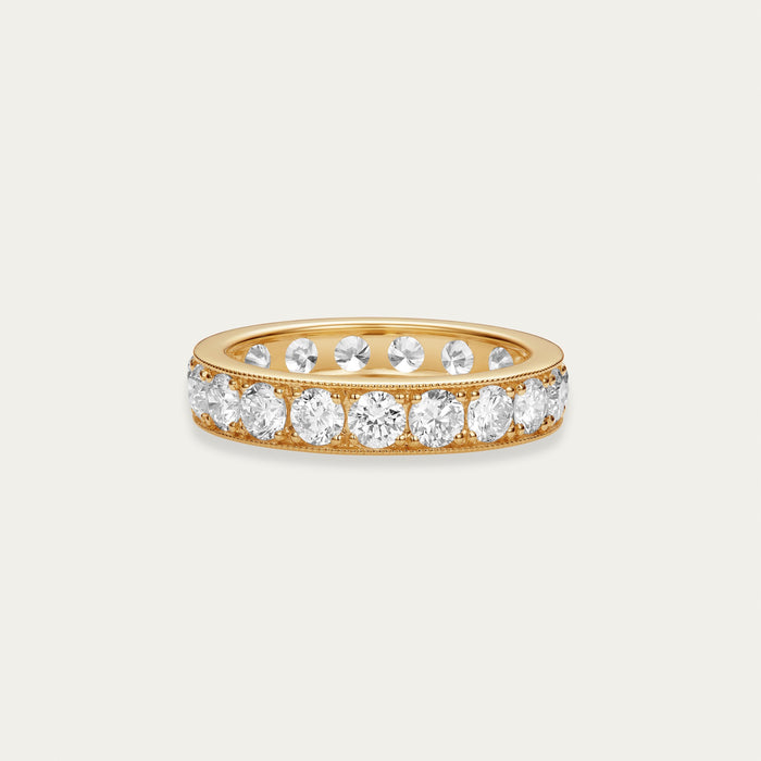 Round brilliant lab-grown diamond ring in 18k white gold — 1.06ct, D-E color, VS-VVS clarity